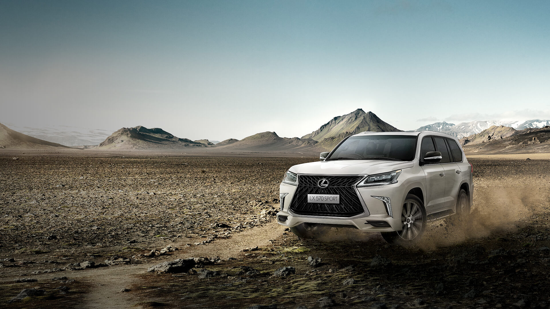 Black Lexus LX on the road.